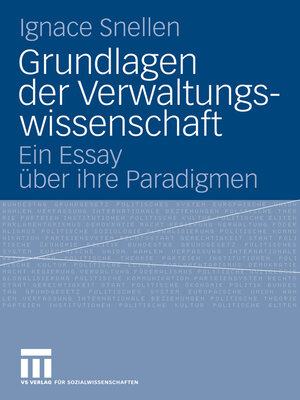 cover image of Grundlagen der Verwaltungswissenschaft